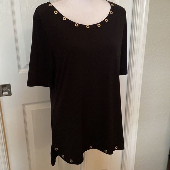 Carolyn Taylor Black  w/Silver Grommets L - Picture 2 of 7